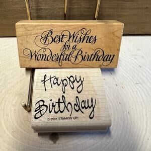2 Rubber Stamps: Happy Birthday